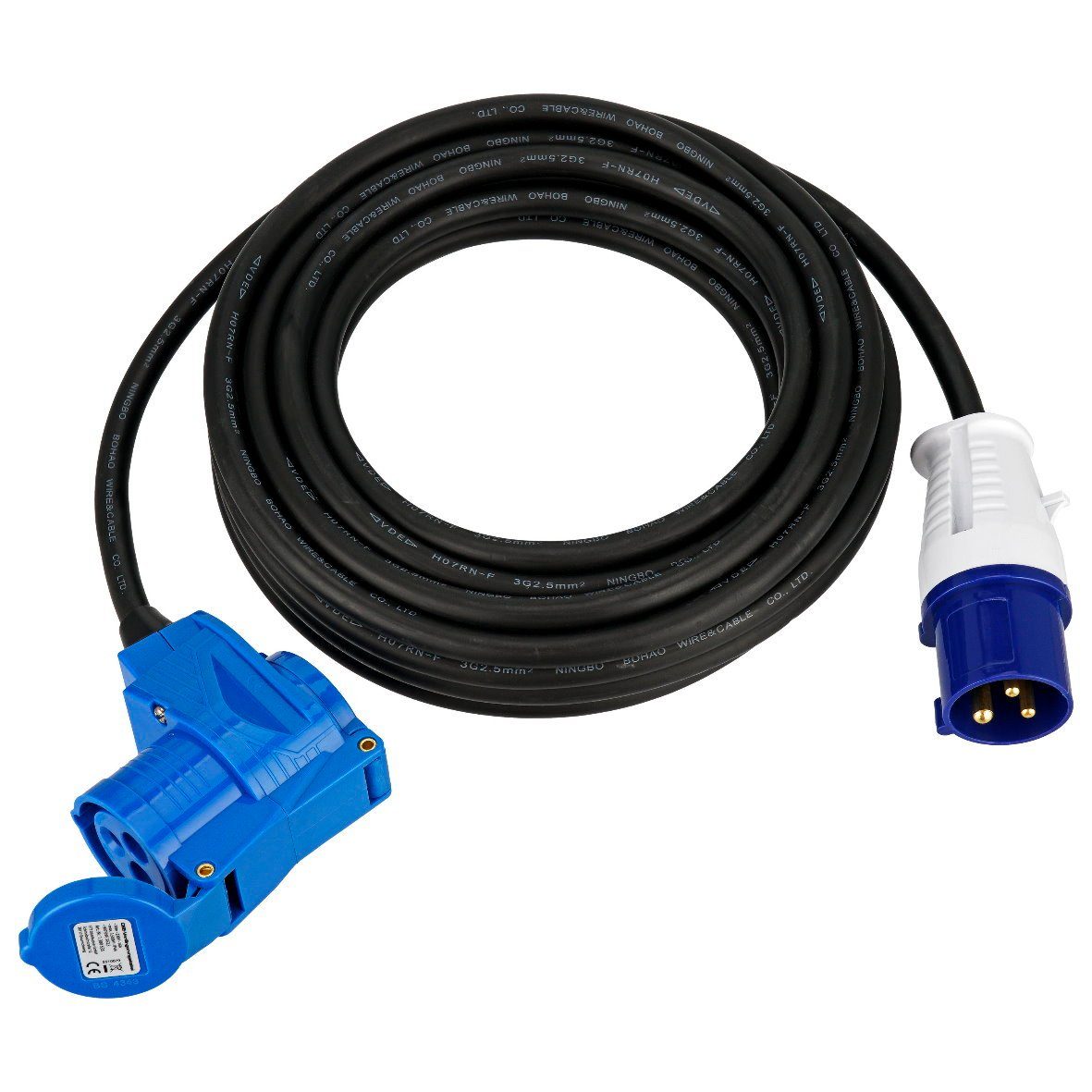 ADAKAT Verlängerungskabel 10m IP44 I CEE-Adapterkabel CEE-Stecker zu CEE-Kupplung, 1000.00 cm