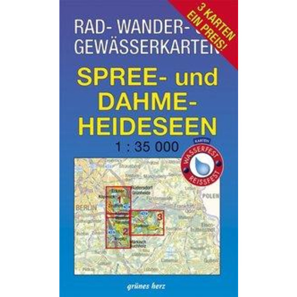 Rad-, Wander- und Gewässerkarten-Set: Spree- und Dahme-Heideseen - Fahrradkarte