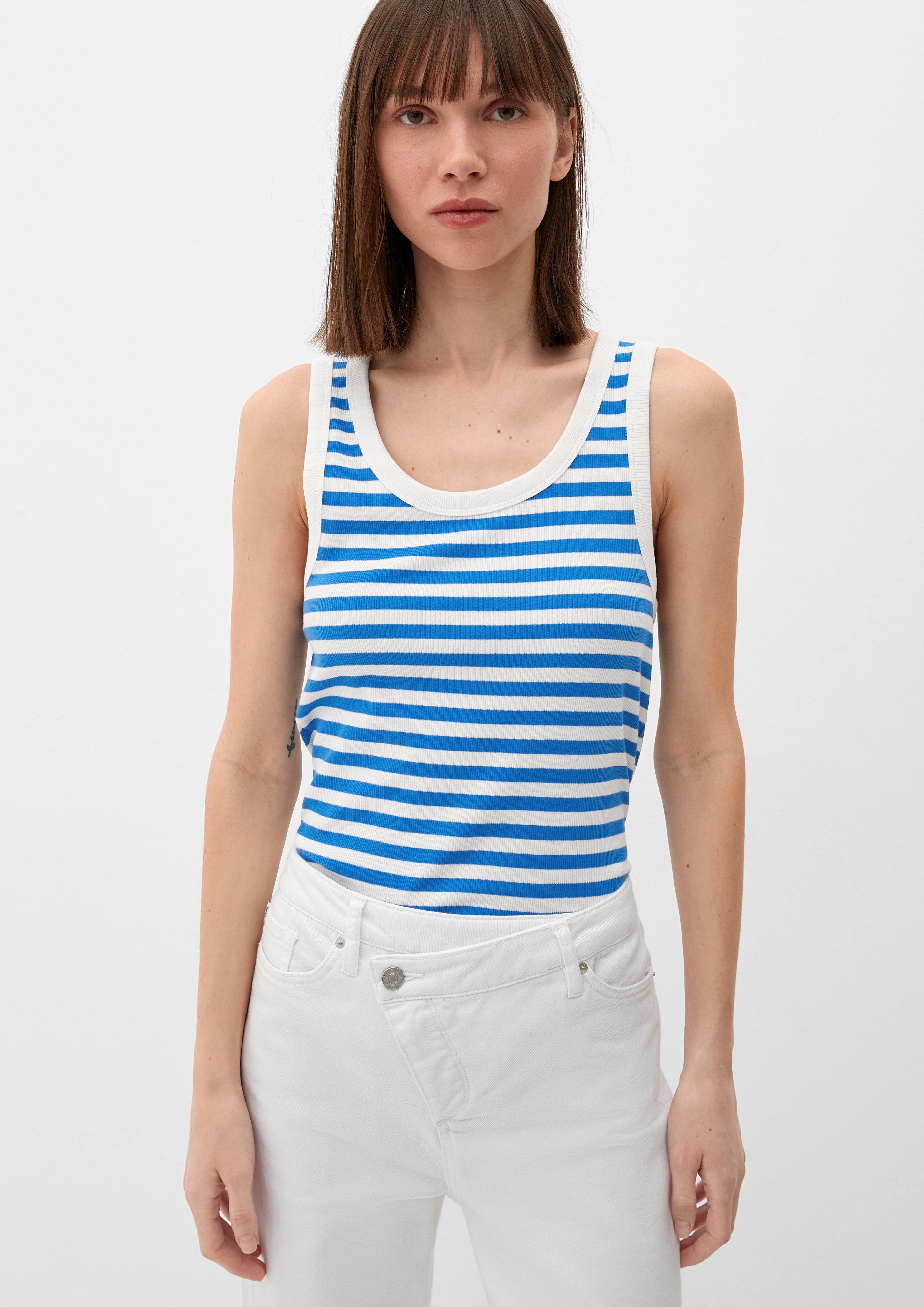 Streifentop mit Rippstruktur  2130702-55G9