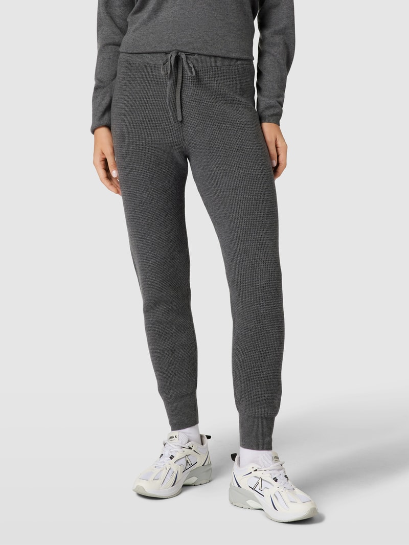 Sweatpants in Strick-Optik in dunkelgrau meliert