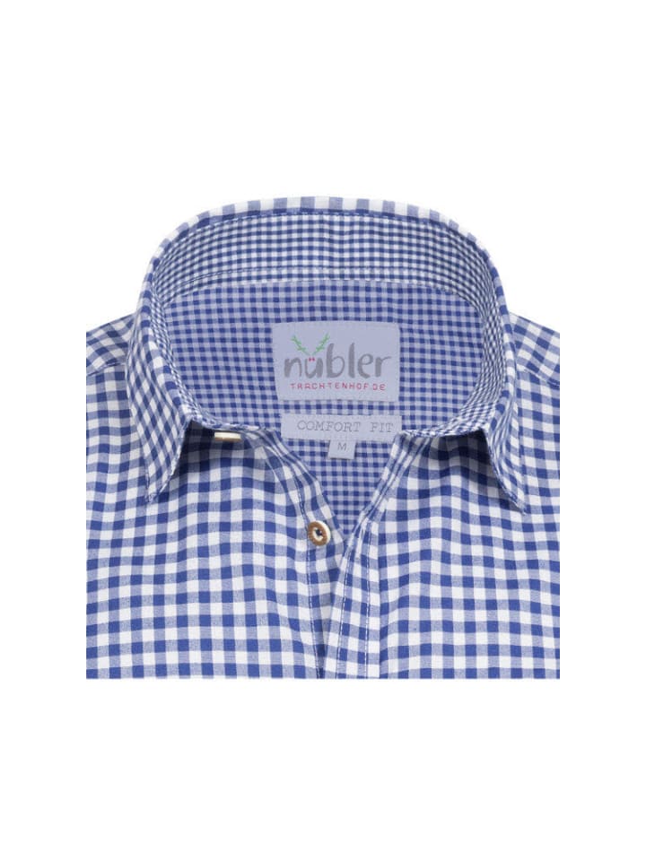 Nübler Trachtenhemd Langarm Sepp in Blau günstig kaufen