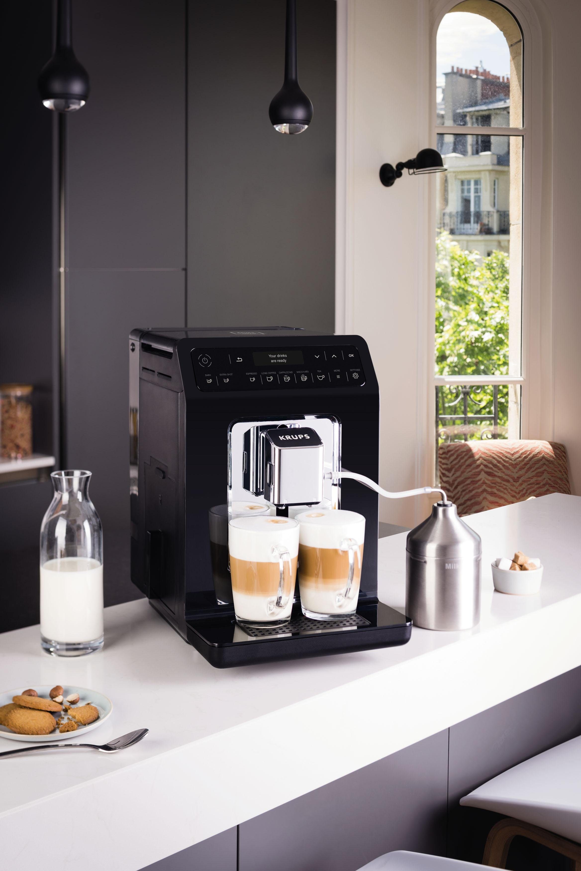 Krups Kaffeevollautomat EA8918 Evidence, OLED-Display, 12 Kaffee- und3 Tee-Variationen, 2-Tassen Funktion