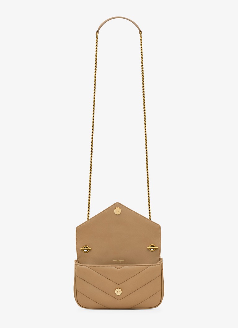 Geantă de umăr mică din piele de miel Saint Laurent Loulou