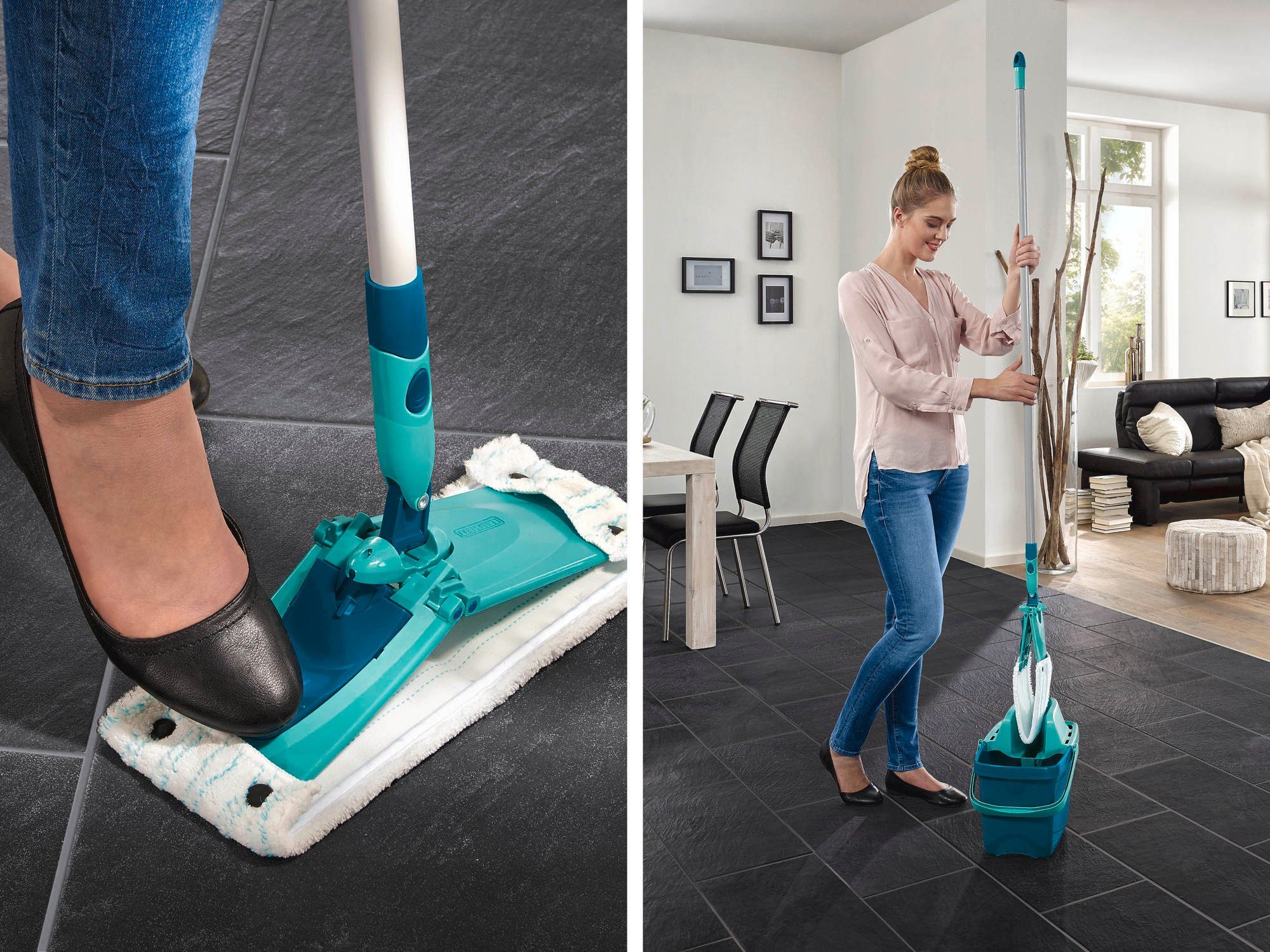 Leifheit Wischtuchpresse Set Combi M + Wischbezug duster static