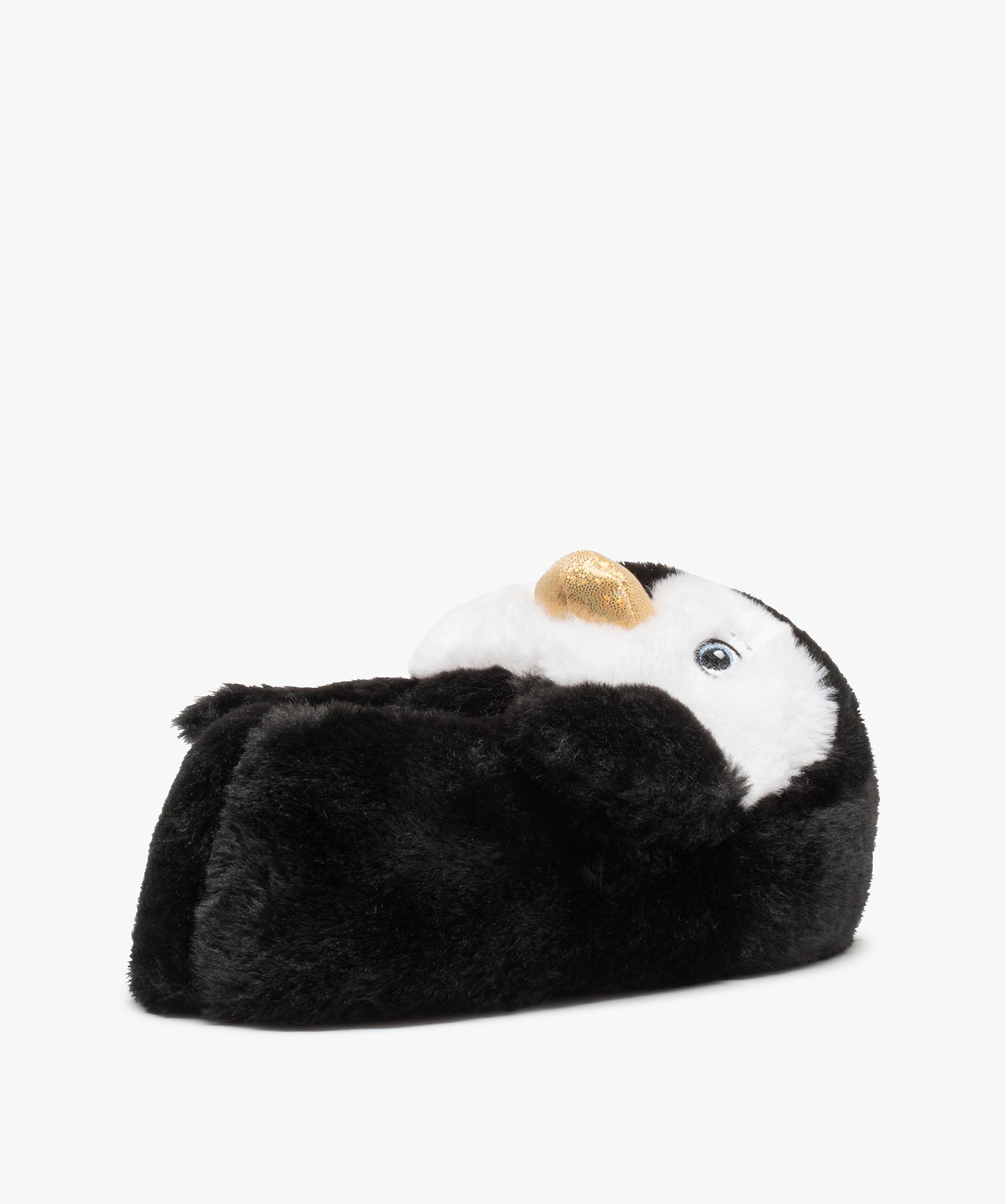 Chaussons femme 3D en forme de pingouin noir | GEMO