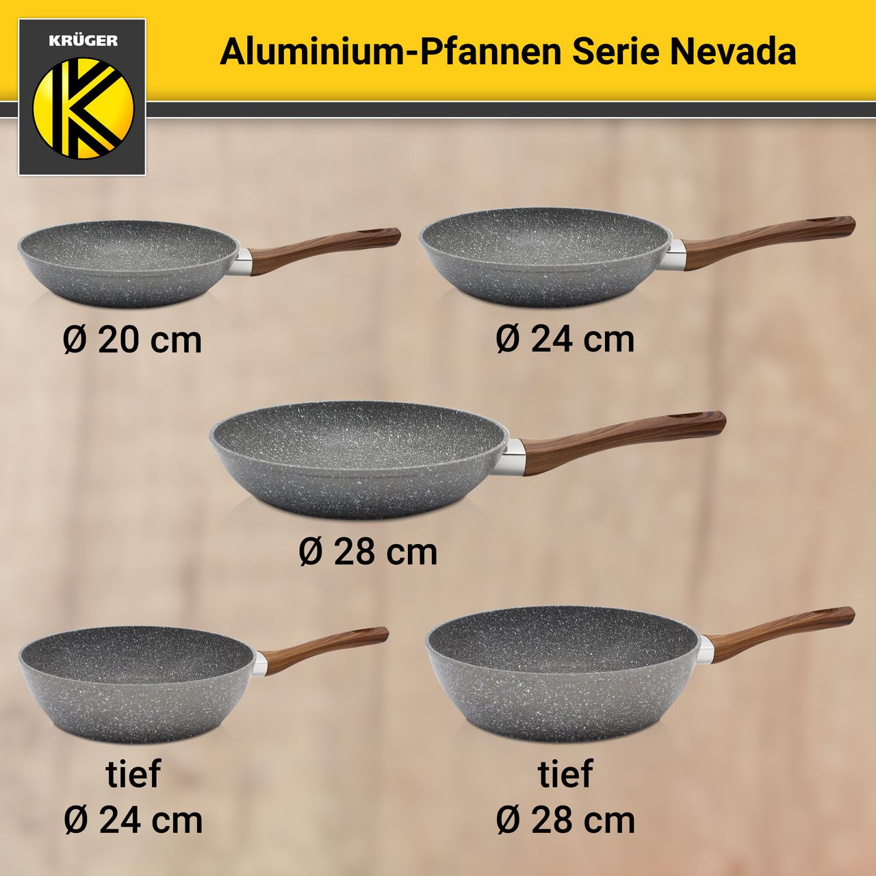 Karl Krüger Aluminium Pfanne NEVADA tief, 24 cm