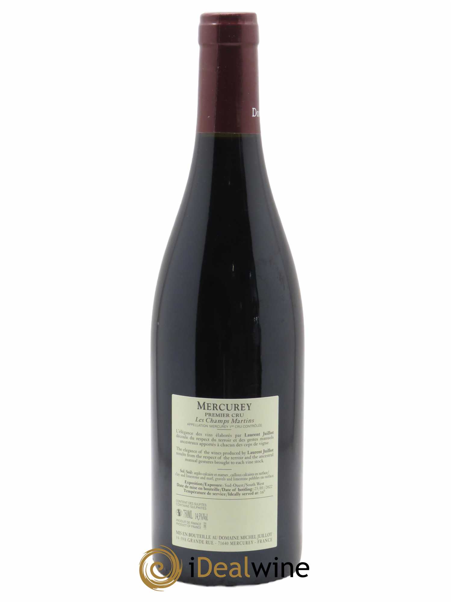 Mercurey 1er Cru Les Champs Martins Michel Juillot (Domaine)  2020 - Lot de 1 Bouteille