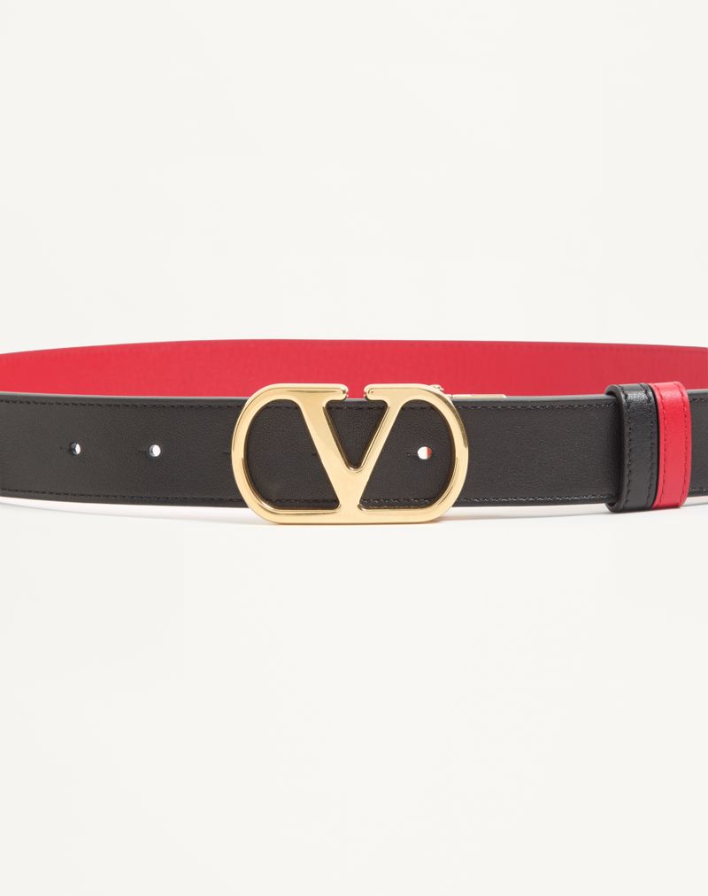 VLogo Signature Vendbart Bælte i Skinnende Kalveskind 30mm