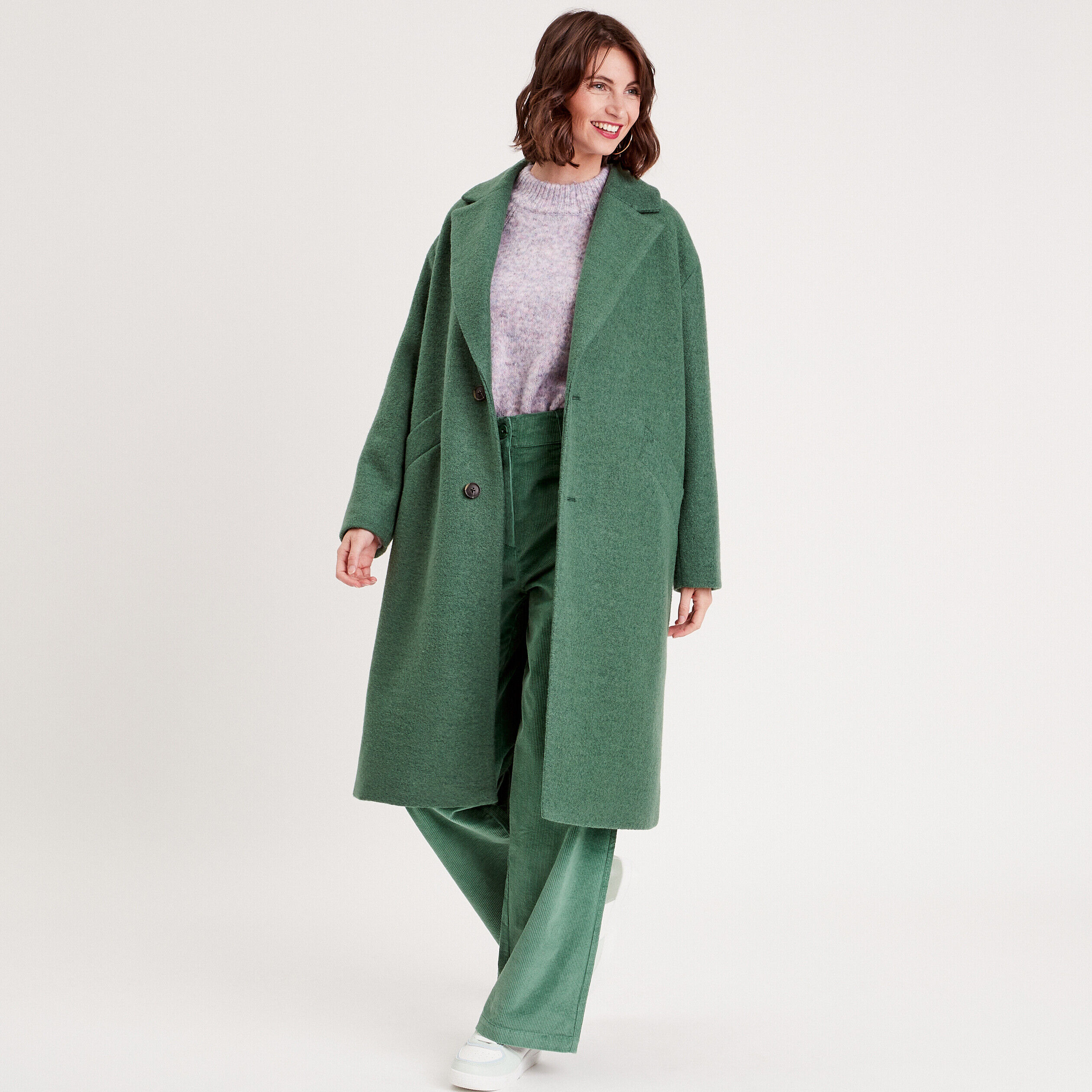 Pull oversize col montant violet foncé femme | Cache Cache