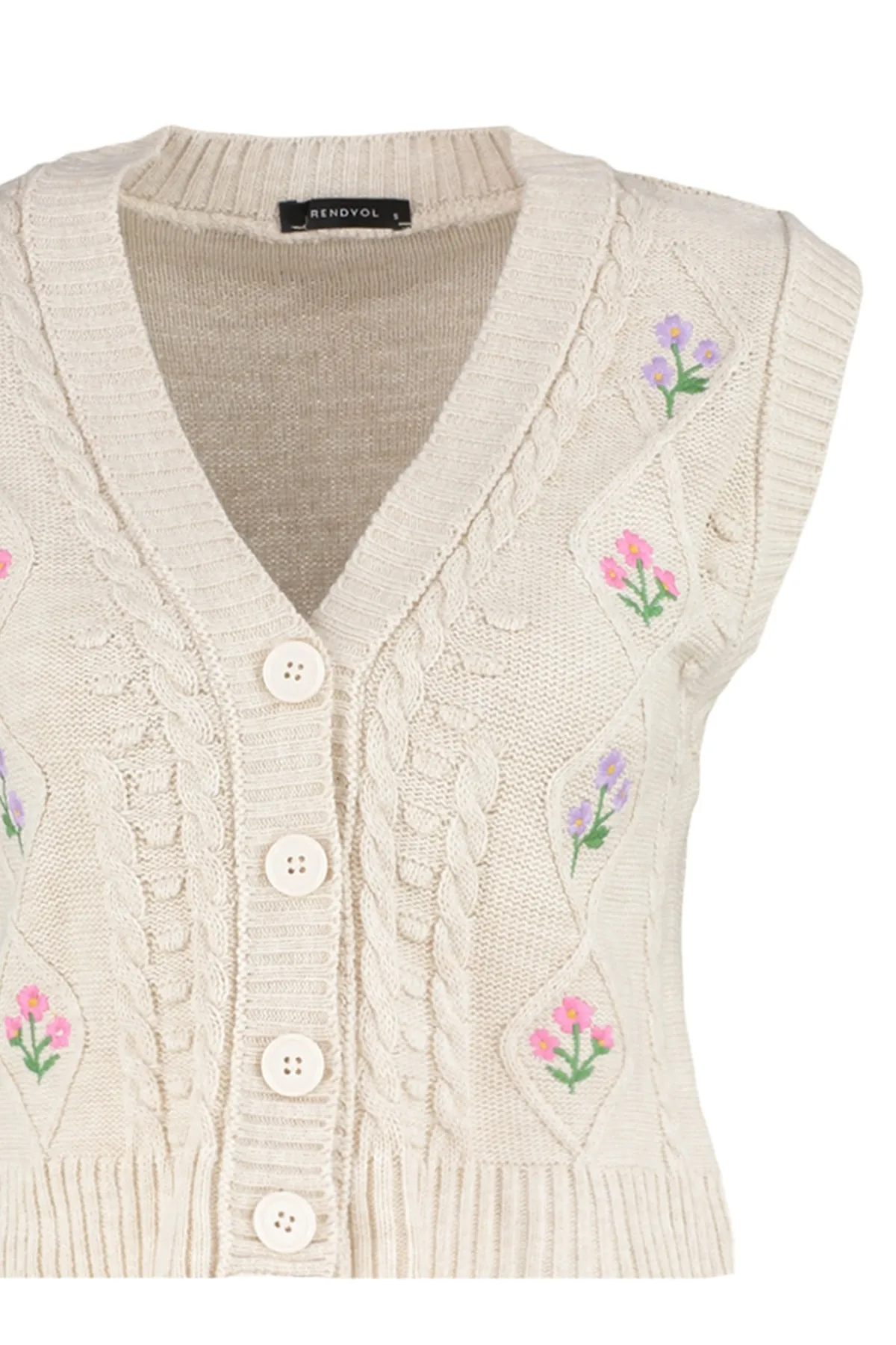 Trendyol Collection  Strickweste - Beige - Regular Fit