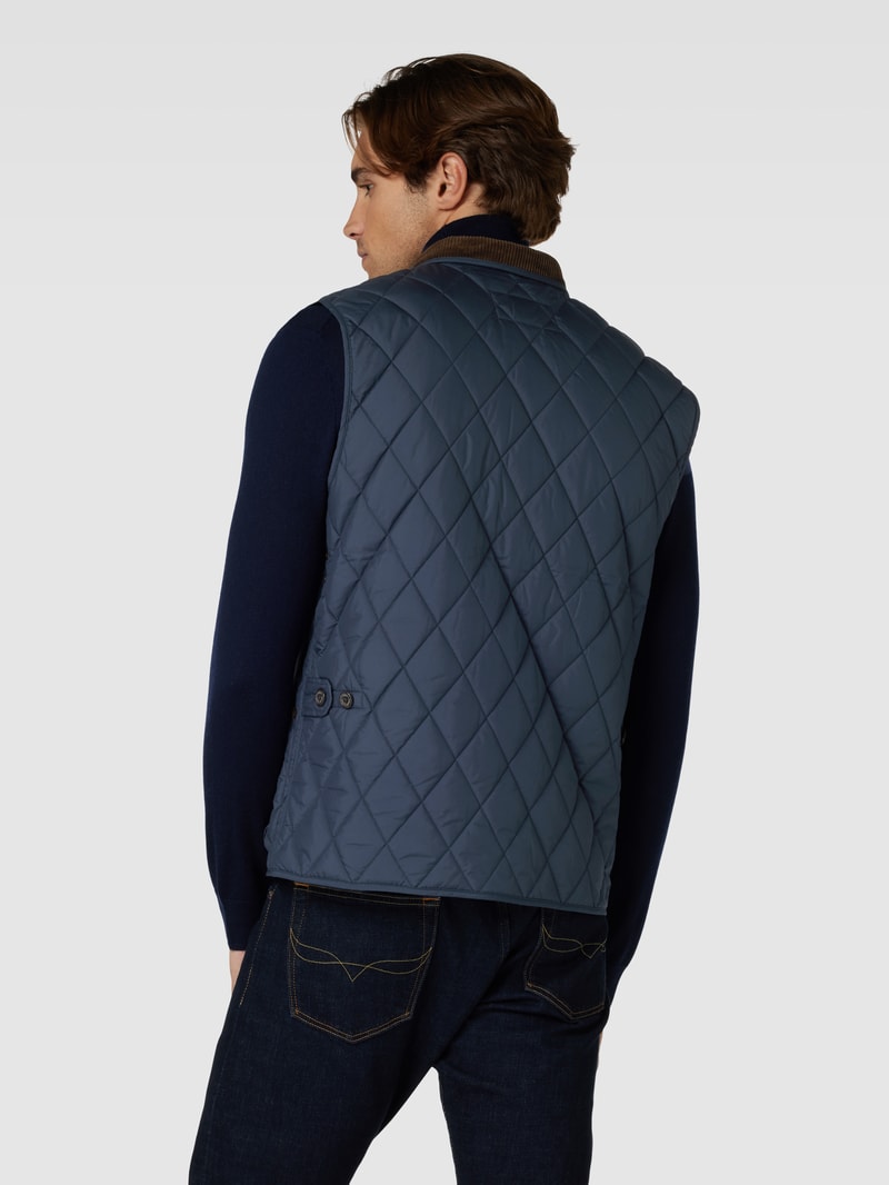 Steppweste mit Label-Patch Modell 'BEATON' in marineblau