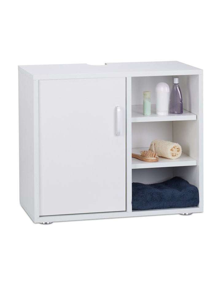 relaxdays Waschbeckenunterschrank in Weiß - (B)60 x (H)51 x (T)32 cm günstig kaufen onesize