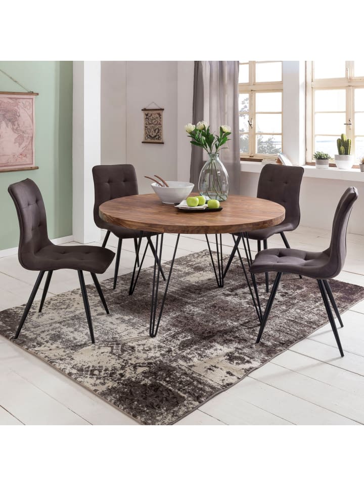 KADIMA DESIGN Design Esszimmertisch BAGLI rund Ø 120 x 78 cm Massiv-Holz günstig kaufen onesize