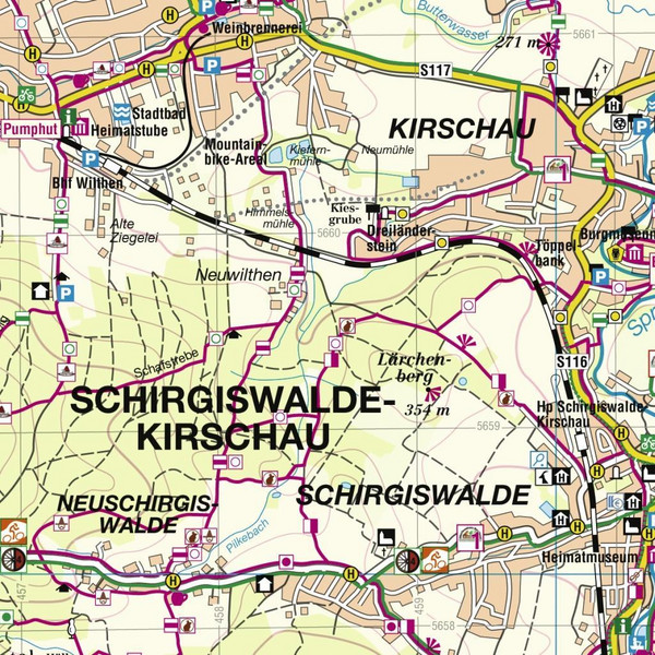 Schirgiswalde-Kirschau und Umgebung - Vatlenberg, Czorneboh, Bieleboh - Wanderkarte