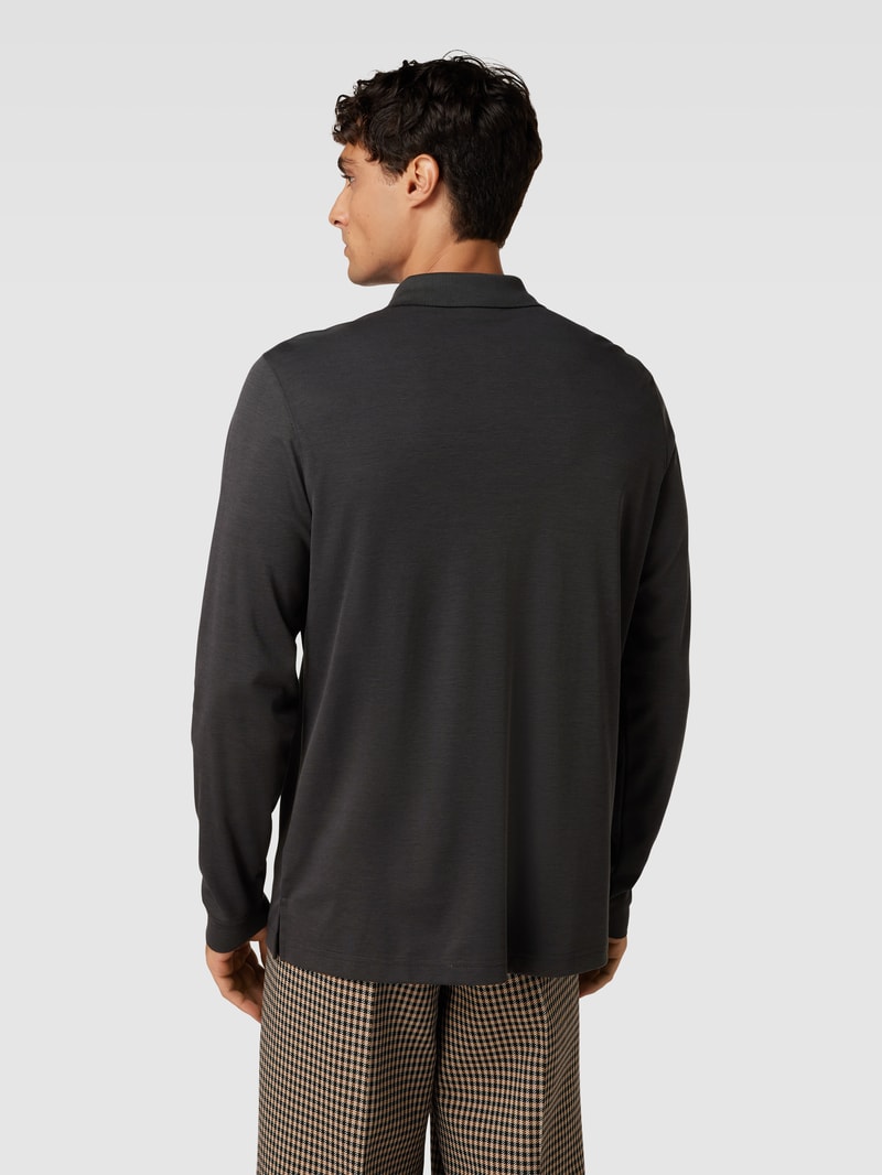 Poloshirt mit kurzer Reißverschlussleiste in anthrazit