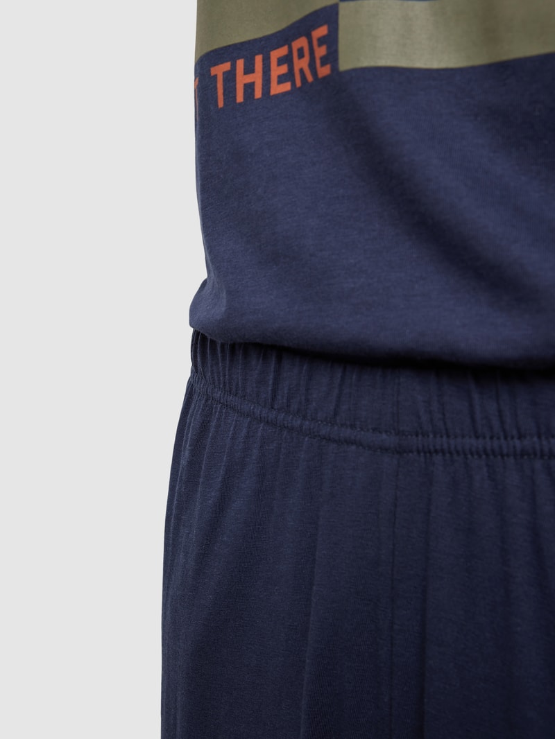 Pyjama mit Motiv-Print in dunkelblau