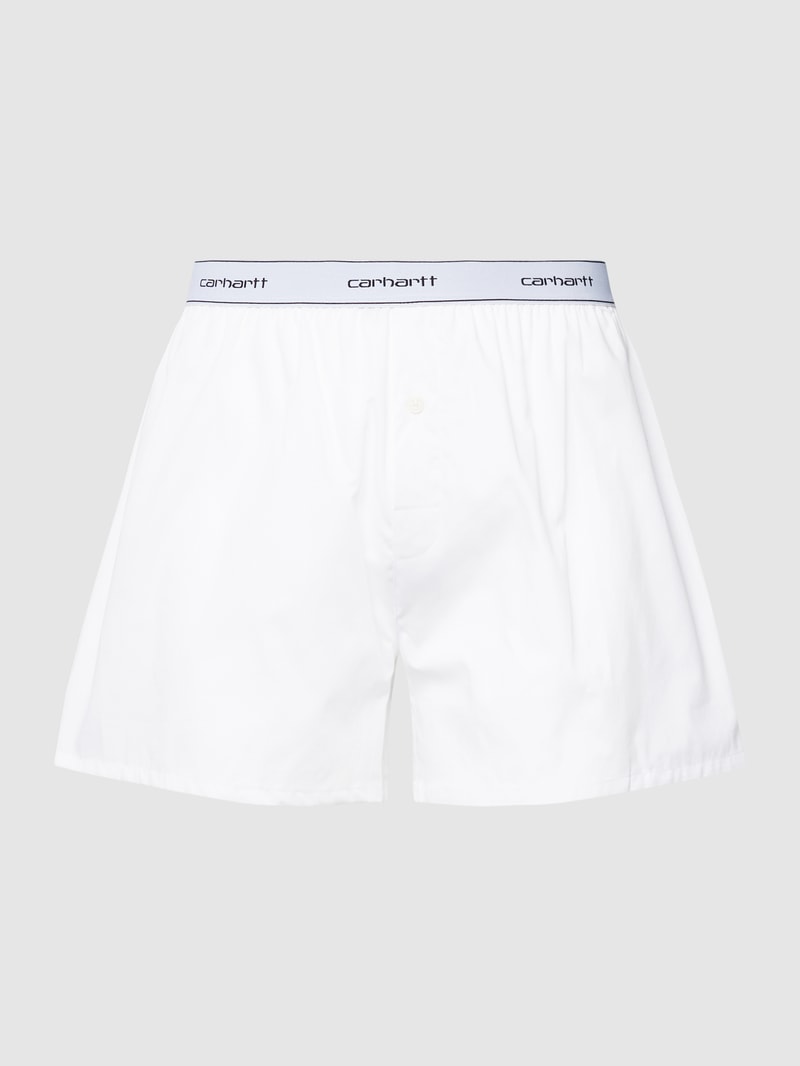 Boxershorts mit Logo-Stitching Modell 'Script' in weiß