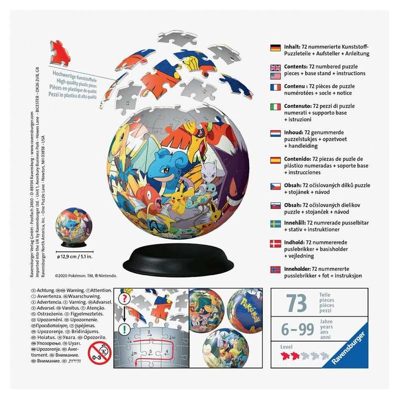 Puzzle 3D Pokémon 72 pièces