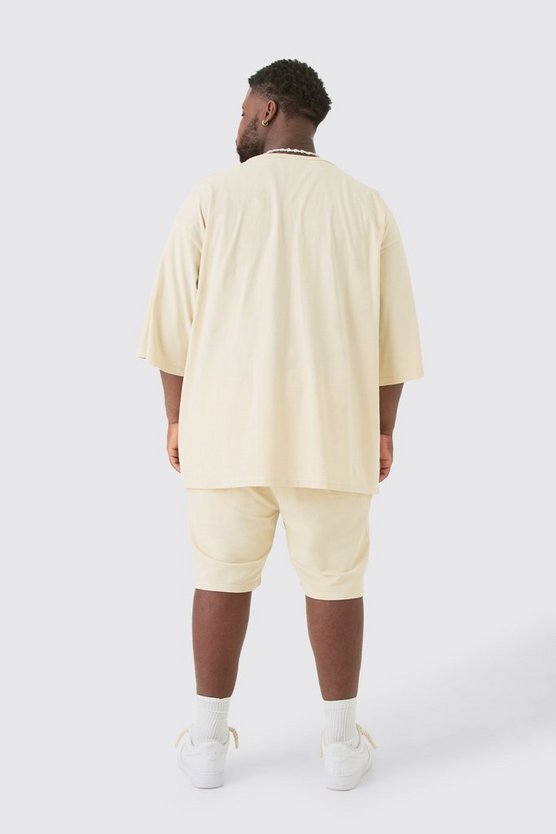 Plus Fußball T-Shirt & Shorts mit Kontrast-Naht