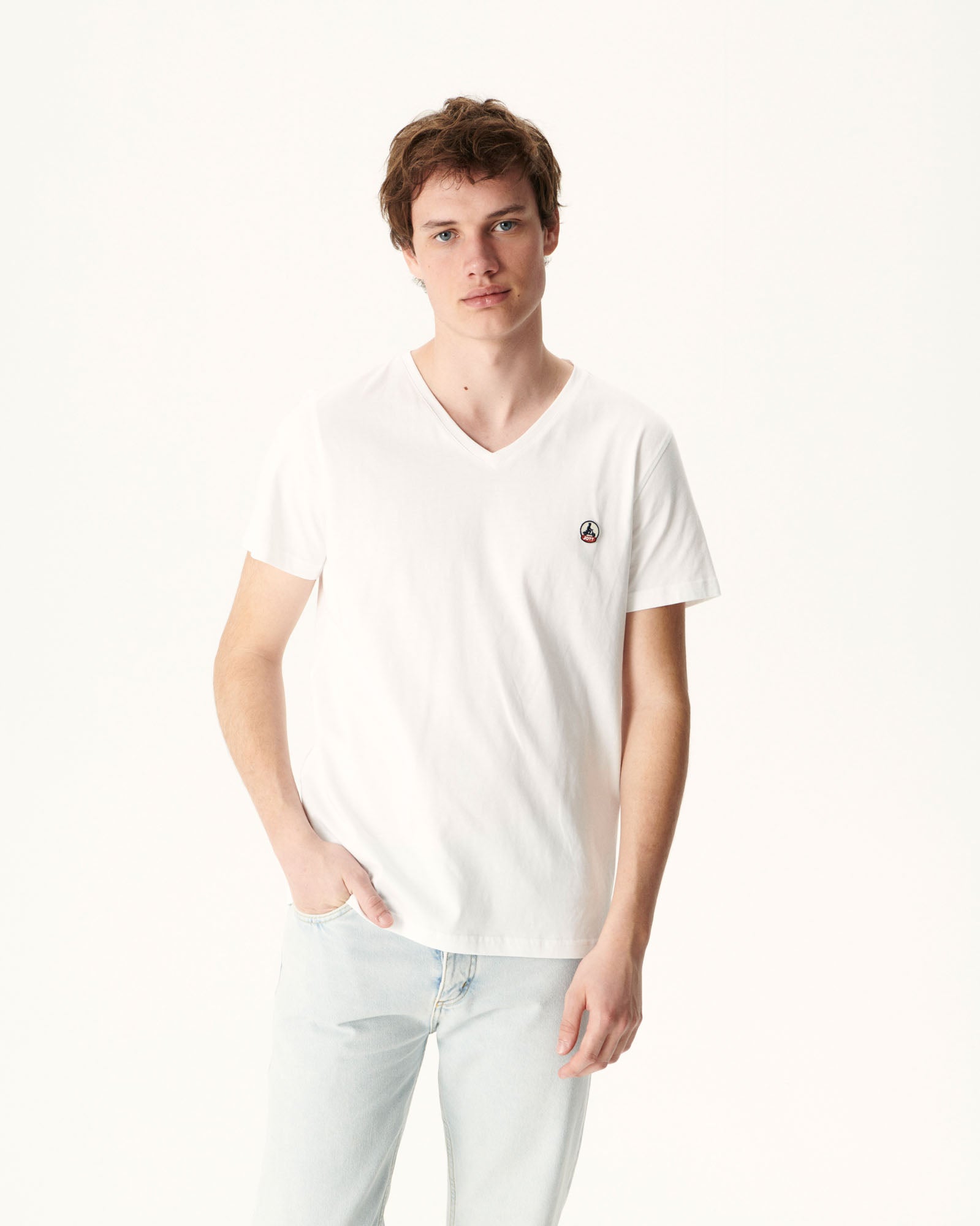 T-shirt homme en coton biologique Blanc Benito