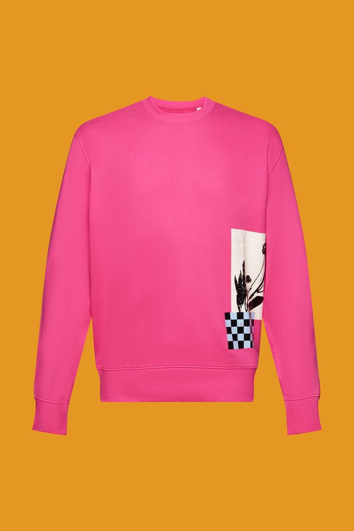 Rundhals-Sweatshirt mit Print, 100 % Baumwolle