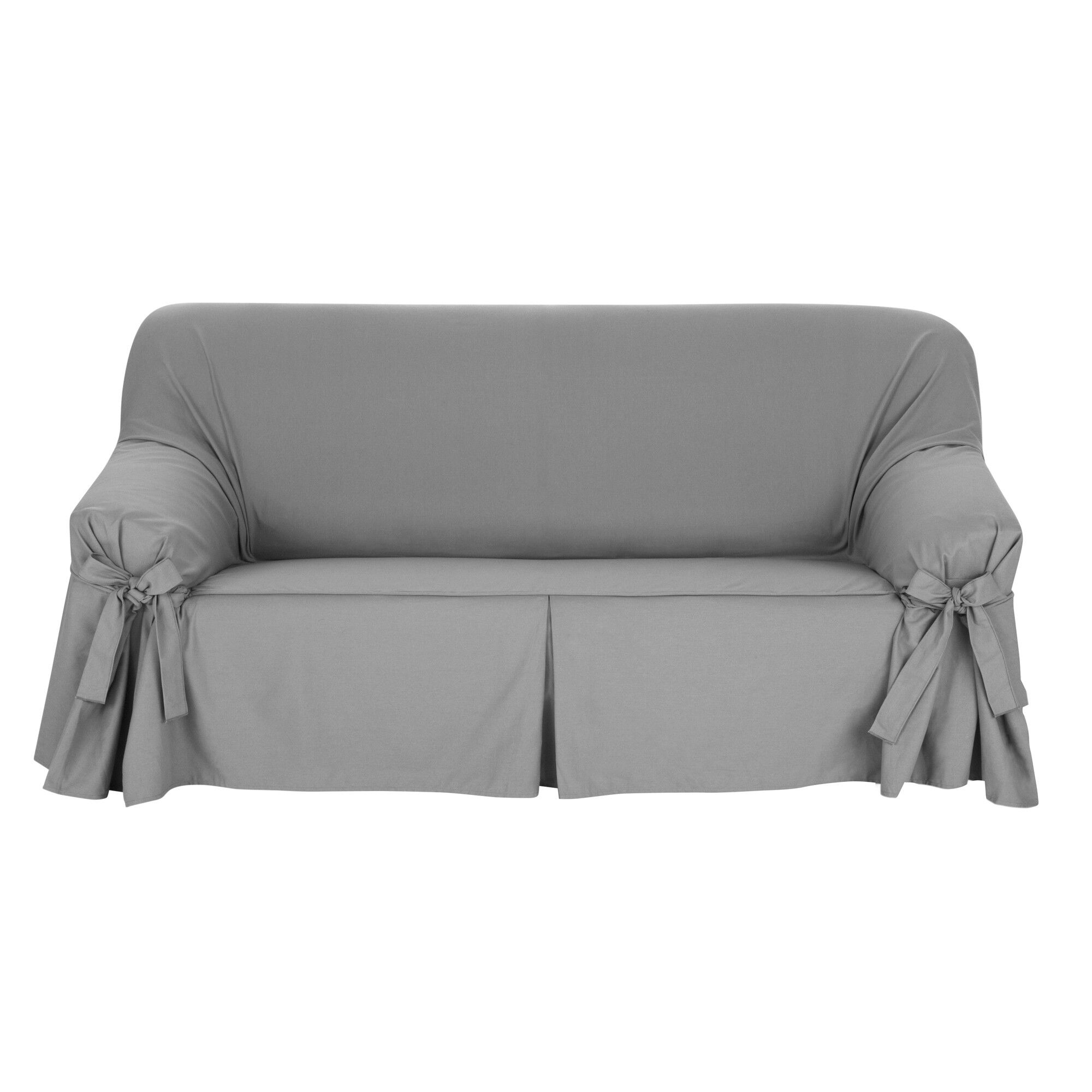 Housse bachette coton uni nouettes fauteuil canapés