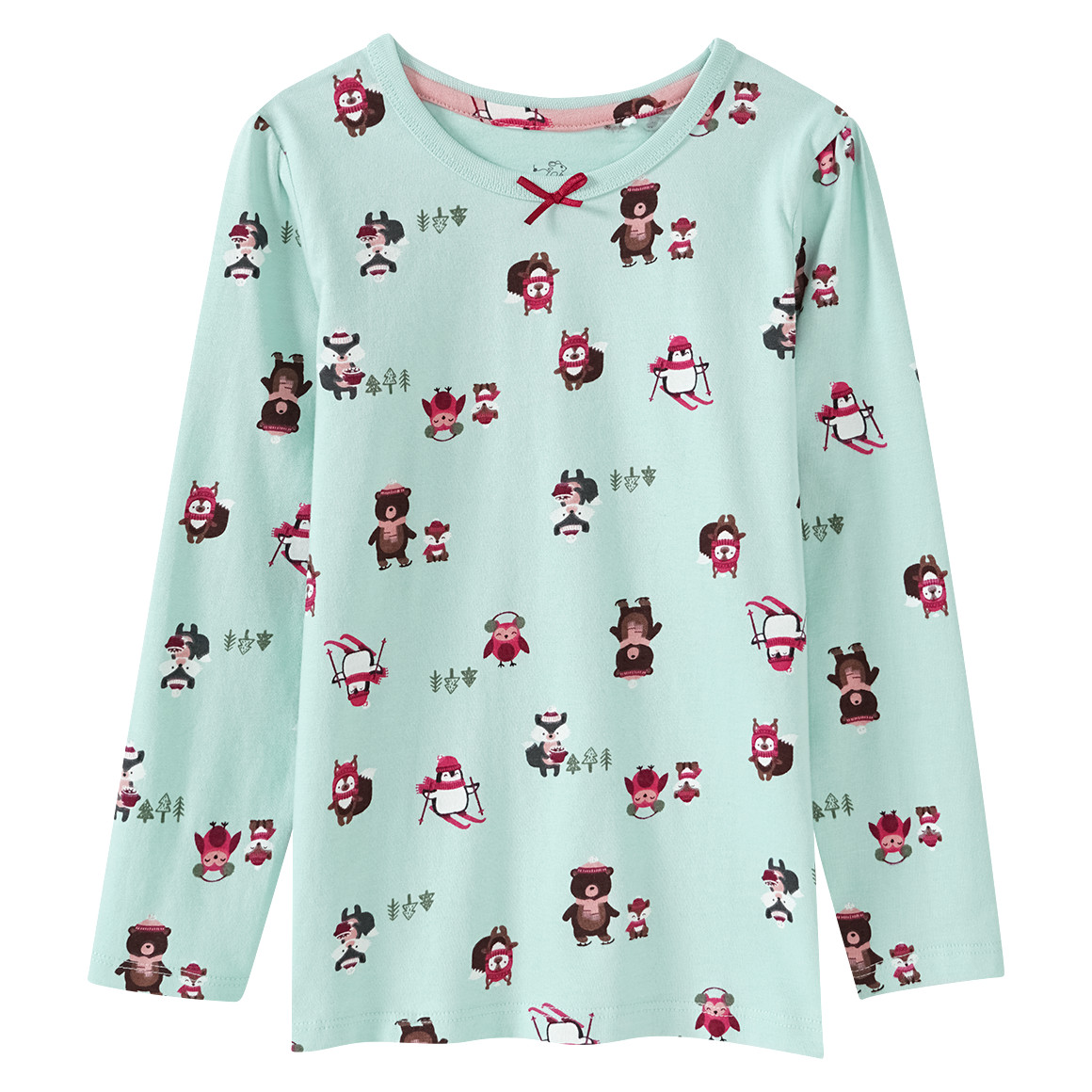 Mädchen Schlafanzug mit Wintertier-Allover