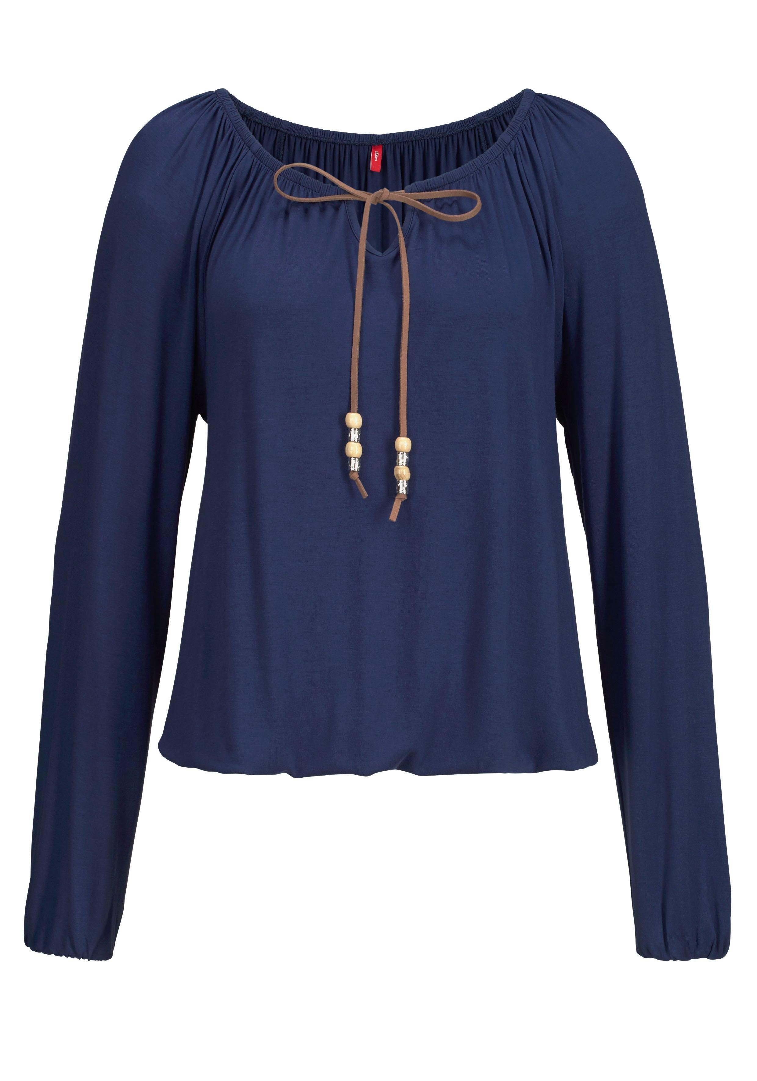 s.Oliver Strandshirt mit Bindeband am Ausschnitt