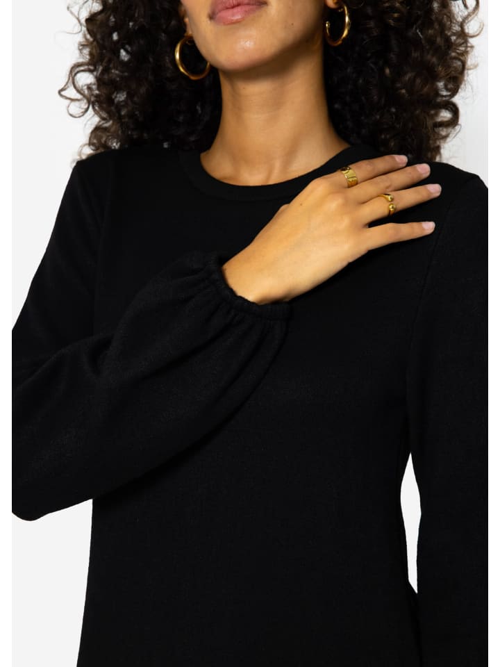 SASSYCLASSY Softes Jerseykleid in Midilänge in Schwarz günstig kaufen