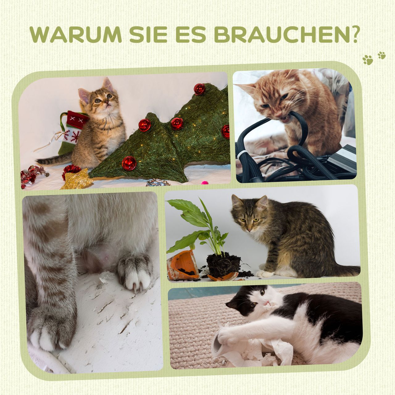 PawHut Kratzstamm, 58cm Kratzsäule für Katzen, Katzenkratzbaum mit Kratzball