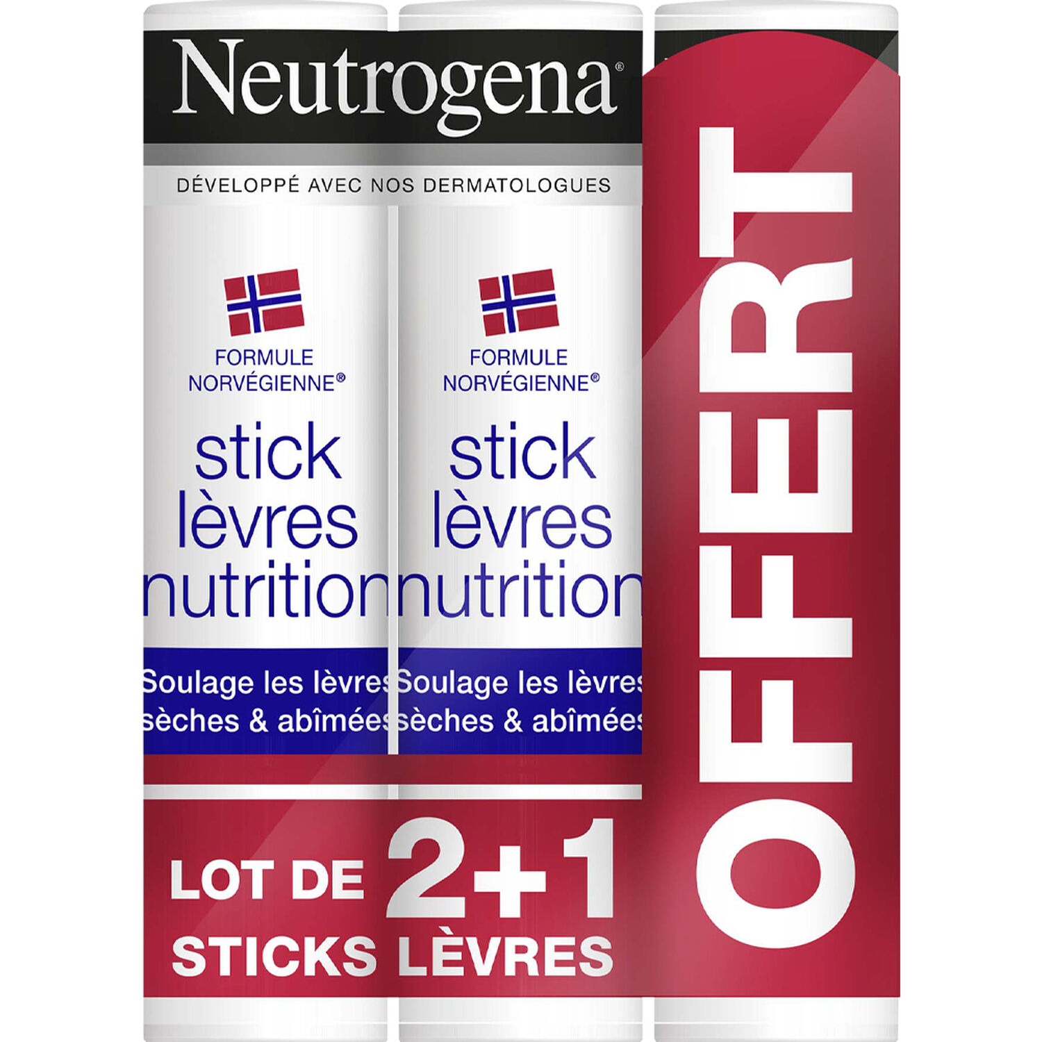Neutrogena Stick Lèvres NEUTROGENA® Trio Stick Lèvres Nutrition 3 x 4,8 g