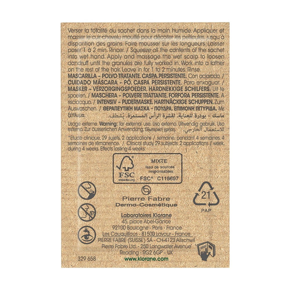 Klorane Klorane — Masque-Poudre Traitant Antipel liculaire au Galanga 8 u Masque poudre