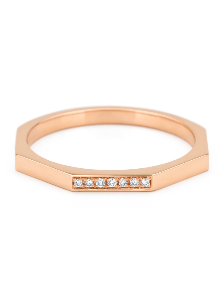 Prsten Diamond Point Roségouden, diamant 0,03 ct, sada