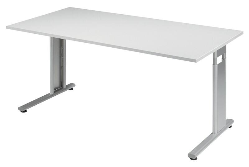 Geramoebel Schreibtisch Speed Office Lichtgrau 1.600 x 800 x 820 x 68 - 82 mm
