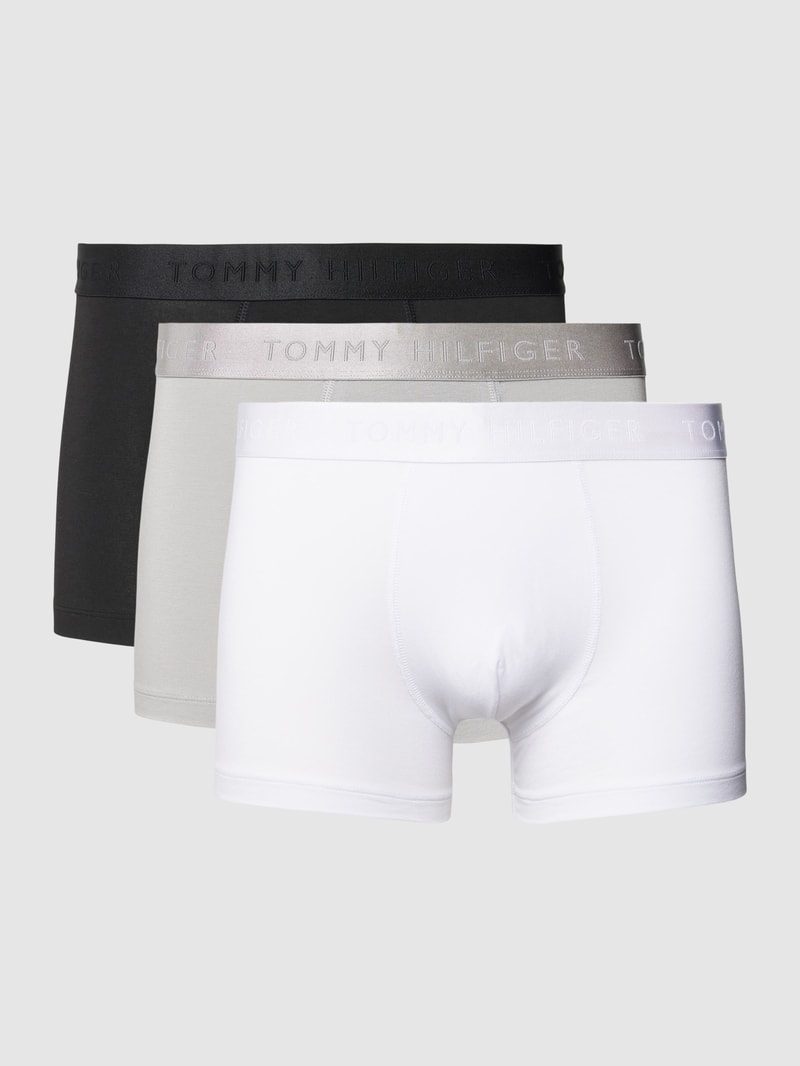 Trunks mit elastischem Logo-Bund im 3er-Pack in mittelgrau