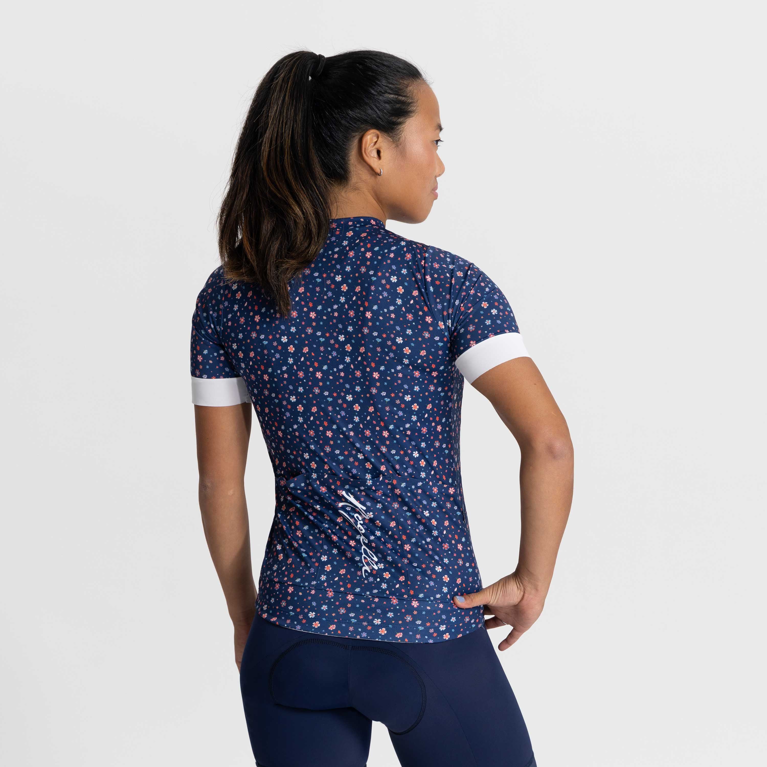 Rogelli Lily Blau/Weiß Damen Radtrikot Kurzarm