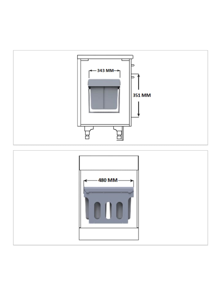 relaxdays Mülltrennsystem Schwarz 2x15L günstig kaufen onesize