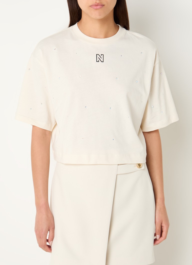 NIKKIE Detroit T-shirt with rhinestones