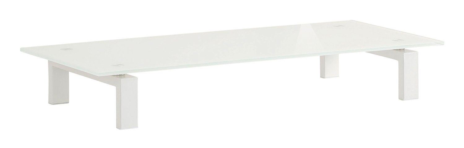 Maja Möbel TV-Aufsatz, Weiß, Platte aus Sicherheitsglas, Metallgestell, Belastbar bis 45 kg, B 82 x H 13 x T 35 cm