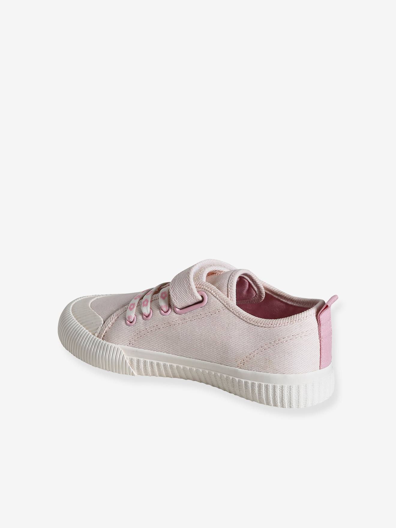Vertbaudet Mädchen Stoff-Sneakers mit elastischer Schnürung - hellrosa