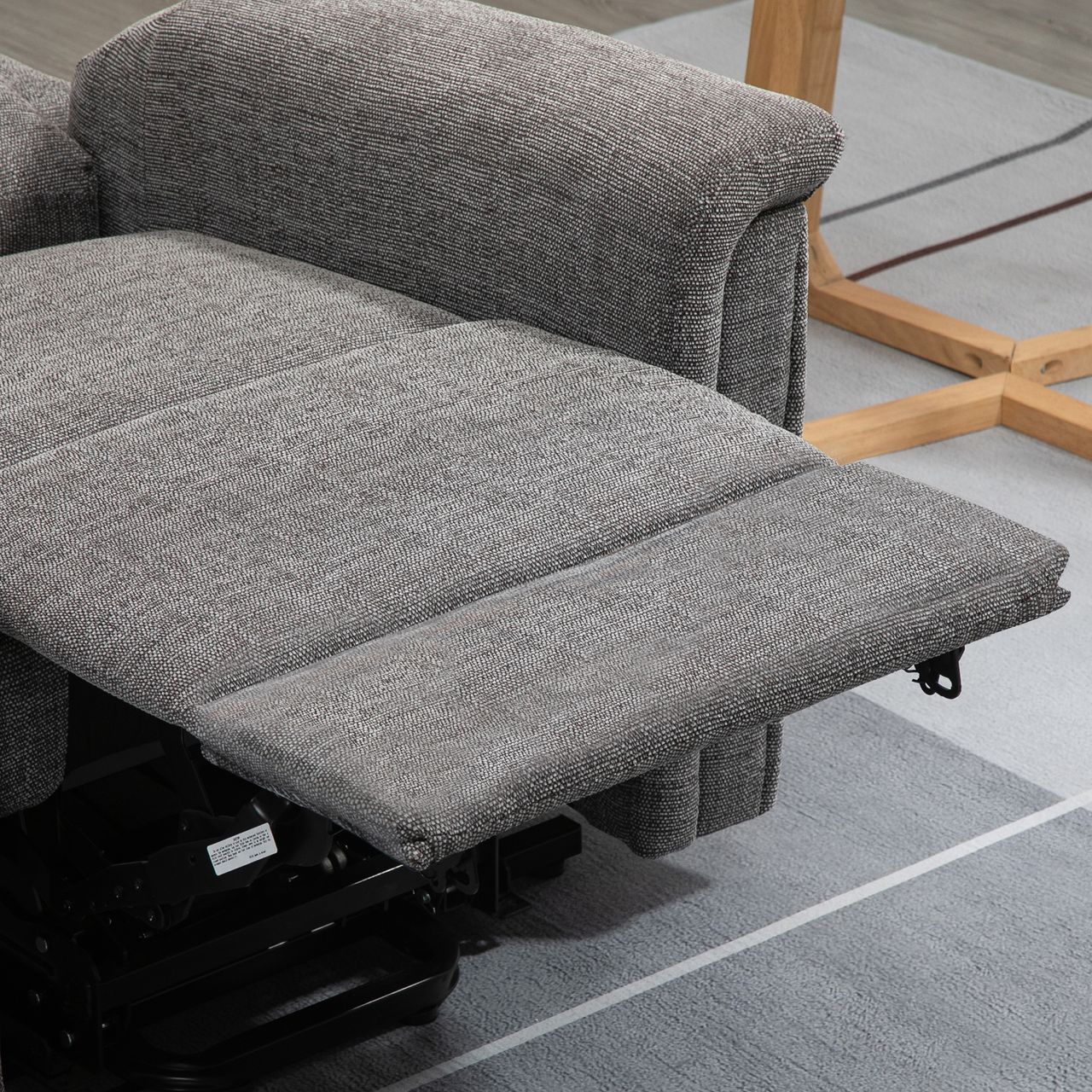 HOMCOM Elektrischer Aufstehsessel mit 2 Motoren Fernsehsessel Relaxsessel mit Liegefunktion Sessel mit Aufstehhilfe Seniorensessel mit Fernsteuerung mit Leinen-Optik Grau 89 x 96 x 108 cm