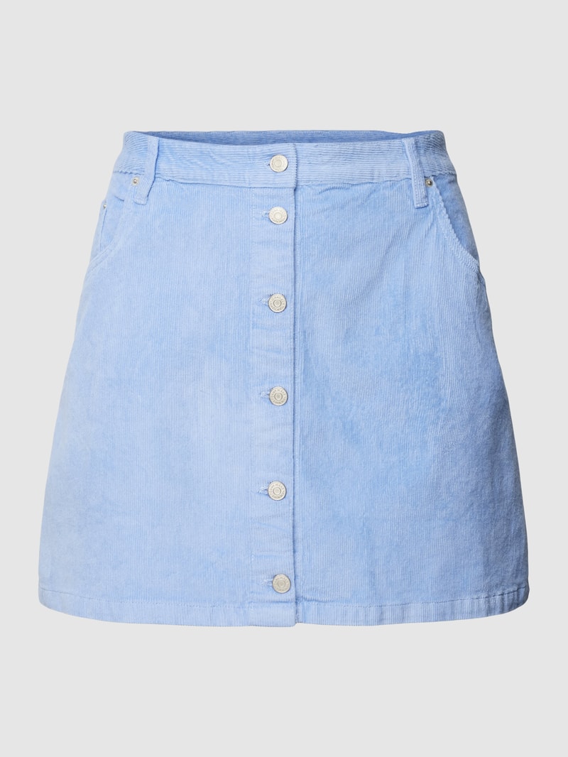 PLUS SIZE Cordrock mit Knopfleiste in hellblau