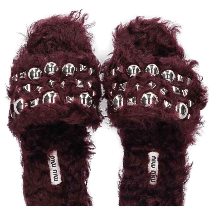 Miu Miu - Sandalen Lammfell - rot