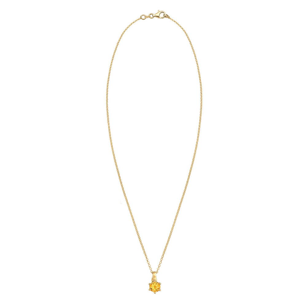 Elli Elli Collier Pendentif solitaire classique pour femme avec pierre de citrine en a collier