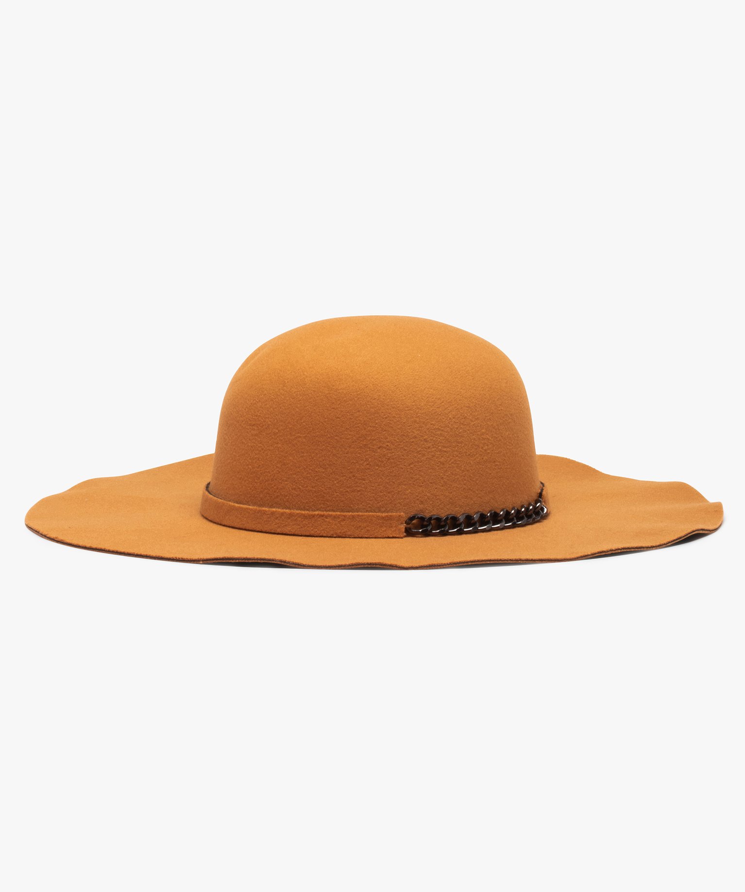 Chapeau femme forme capeline avec chane fantaisie camel | GEMO