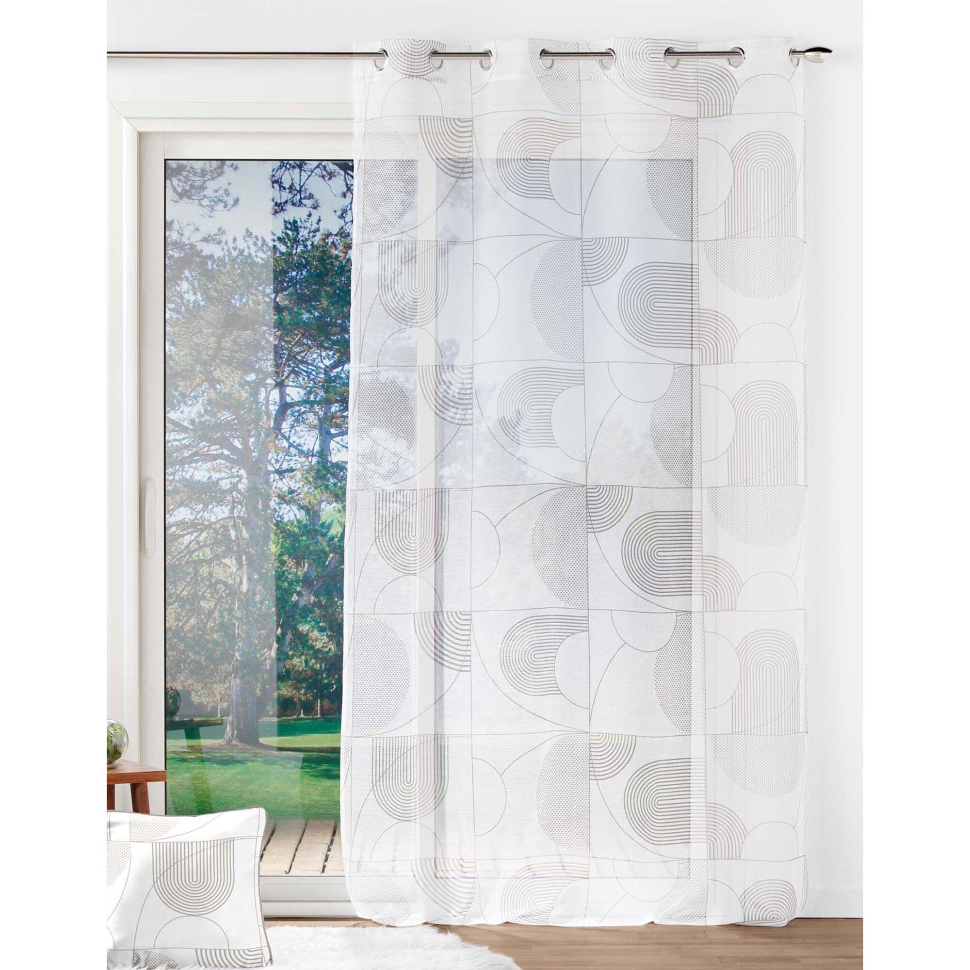 Voilage imprimé graphique
