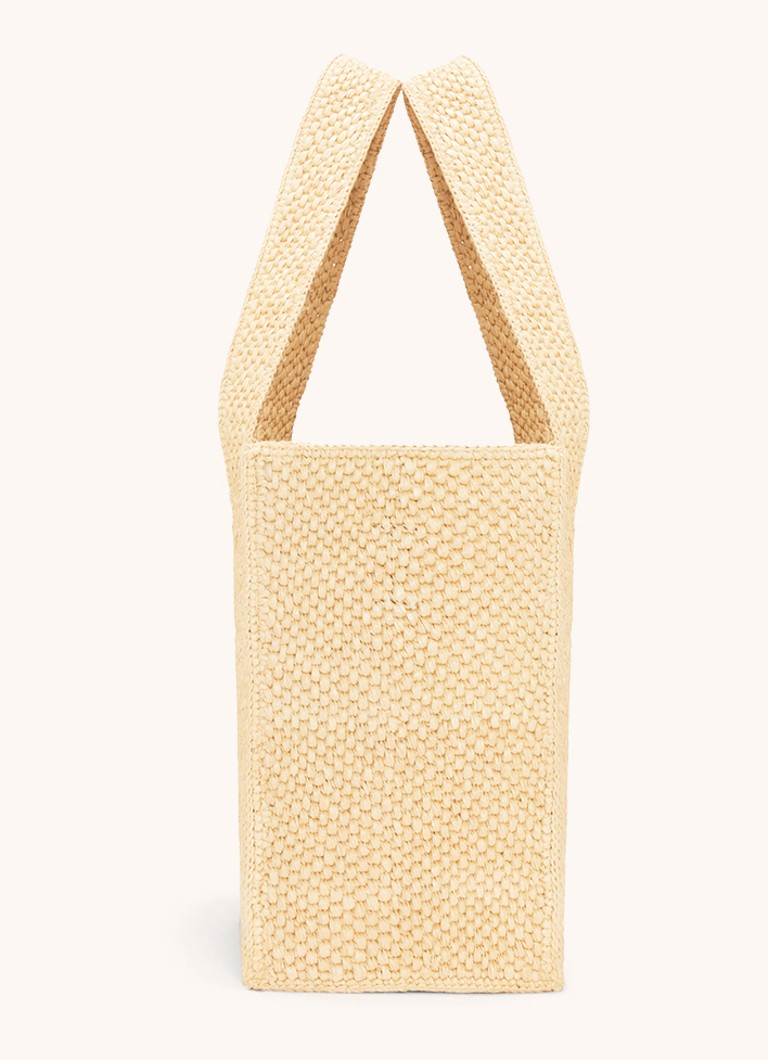 Nákupní taška LOEWE Font Medium z rafie s odnímatelným ramenním popruhem
