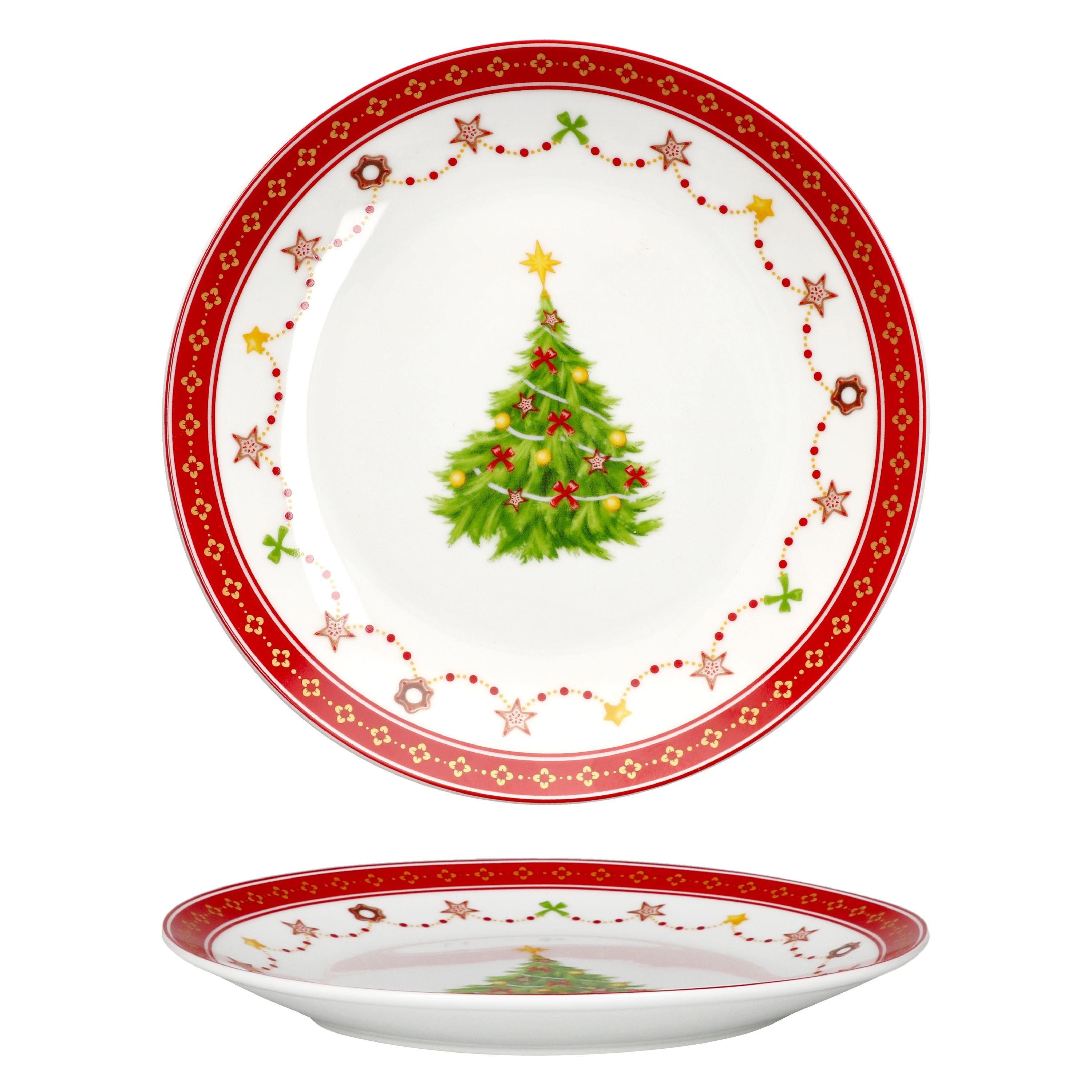 MamboCat Frühstücksteller 6x Weihnachtstraum Kuchenteller Porzellan Dessert-Teller Weihnachten