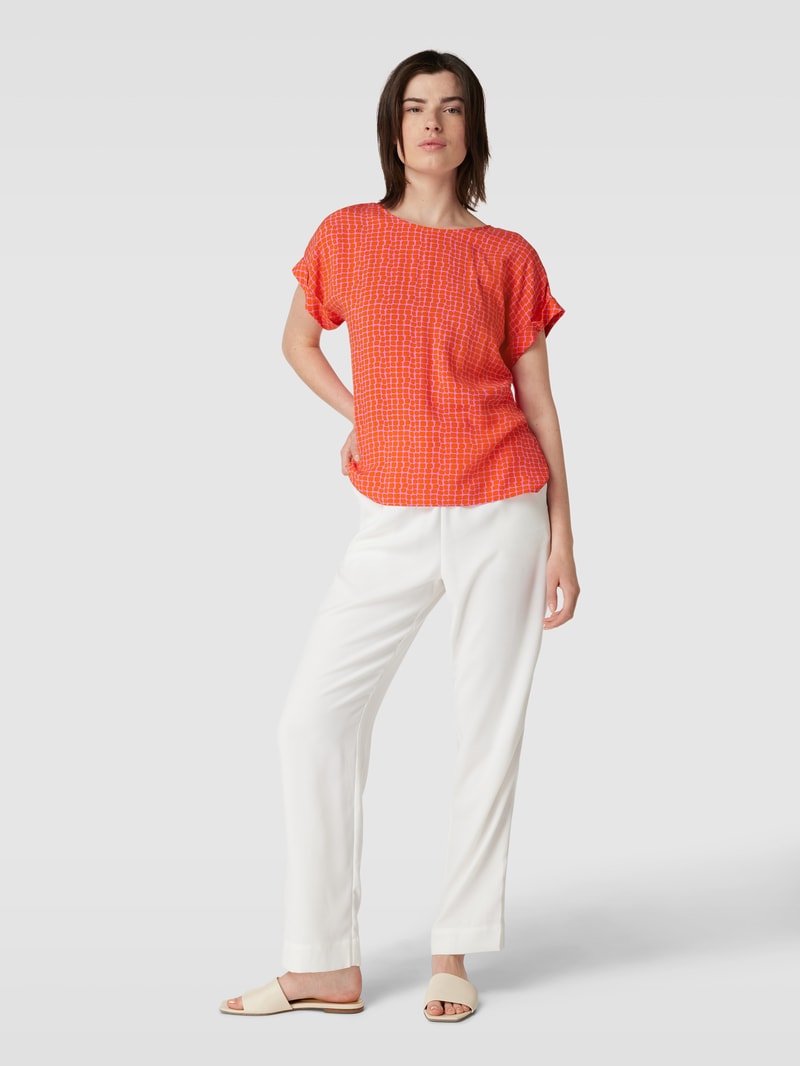 Blusenshirt mit Allover-Muster in dunkel orange