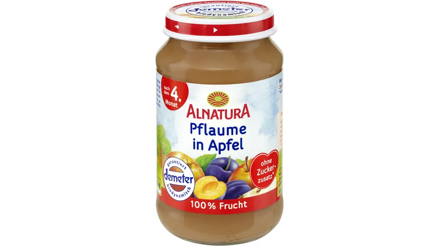 Alnatura Bio Pflaume in Apfel Babygläschen 190 g